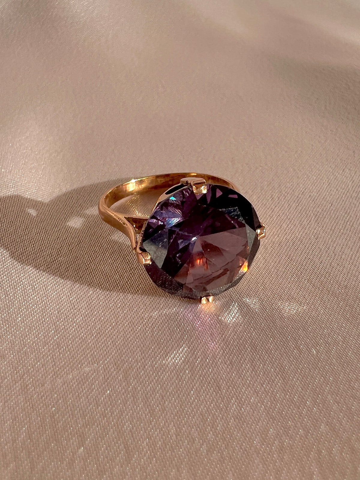 Vintage 14k Rose Gold Amethyst Cocktail Ring
