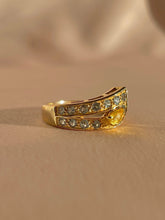 Load image into Gallery viewer, Vintage 9k Yellow Zircon Alexandrite Pear Half Eternity Ring

