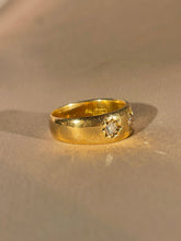 Load image into Gallery viewer, Antique 18k Diamond Starburst Champagne Trilogy Ring
