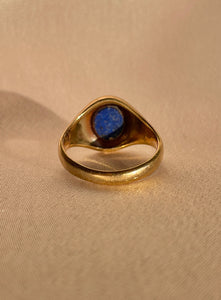 Vintage 9k Lapis Lazuli Signet Ring 1970