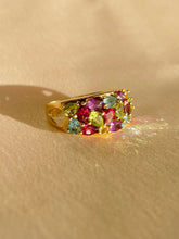 Load image into Gallery viewer, Vintage 9k Ruby Amethyst Citrine Topaz Peridot Pear Ring
