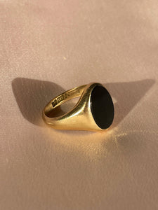 Vintage 9k Onyx Signet Ring 1972