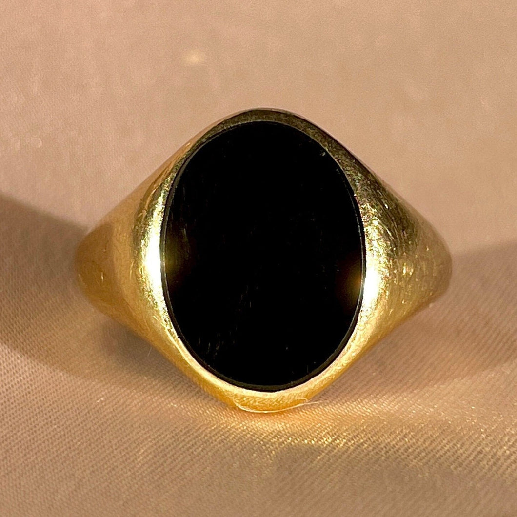 Vintage 9k Onyx Signet Ring 1972