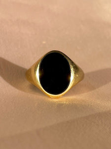 Vintage 9k Onyx Signet Ring 1972
