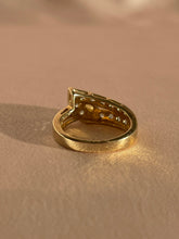 Load image into Gallery viewer, Vintage 9k Yellow Zircon Alexandrite Pear Half Eternity Ring

