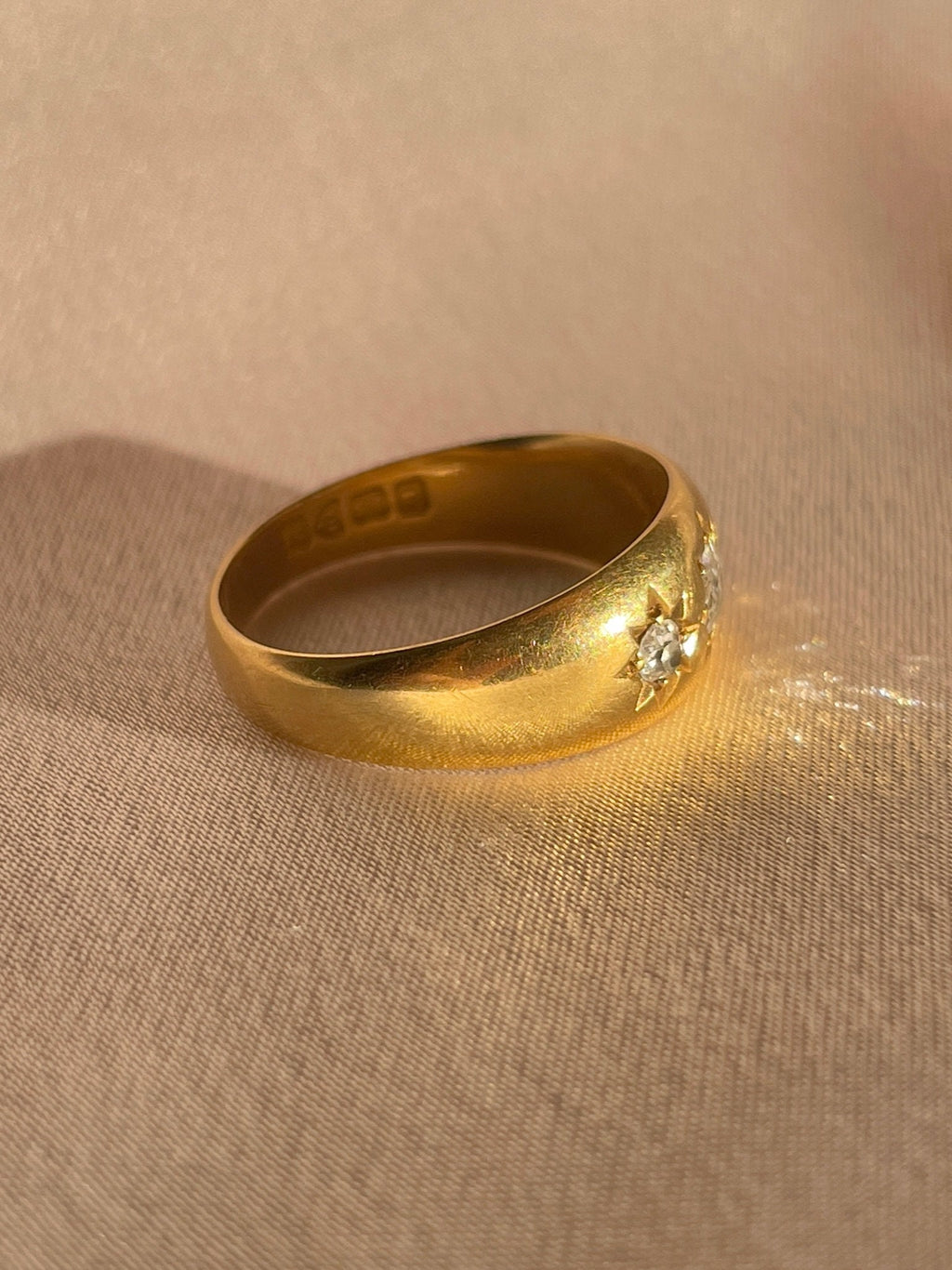 Antique 18k Diamond Trilogy Starburst Ring 1911