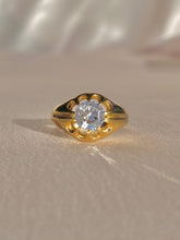 Load image into Gallery viewer, Vintage 9k Paste Diamond Belcher Ring 1968
