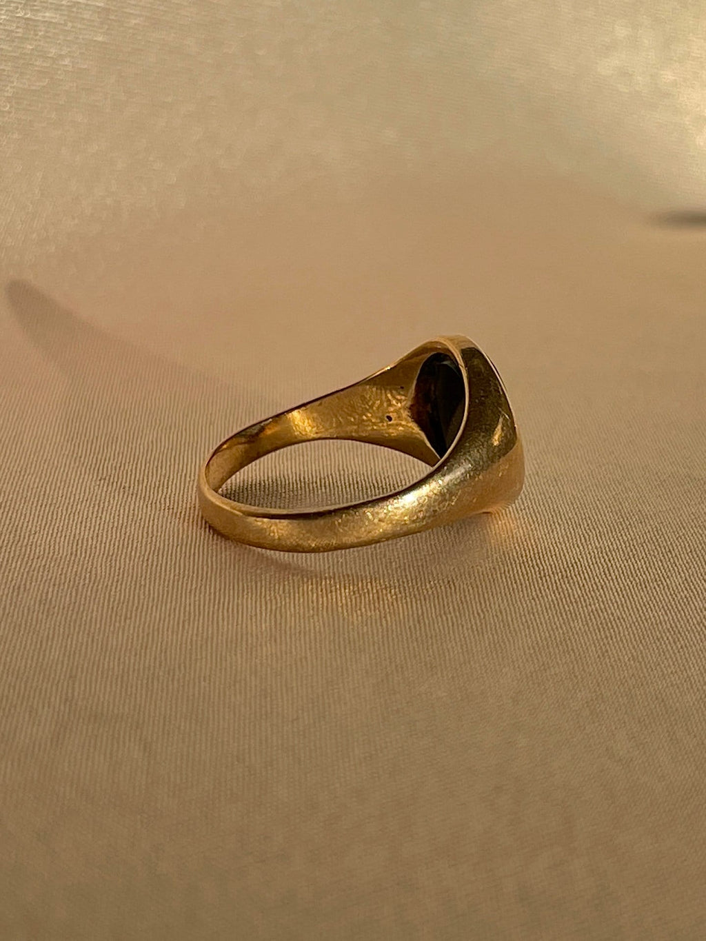 Vintage 9k Bloodstone Oval Signet Ring 1994
