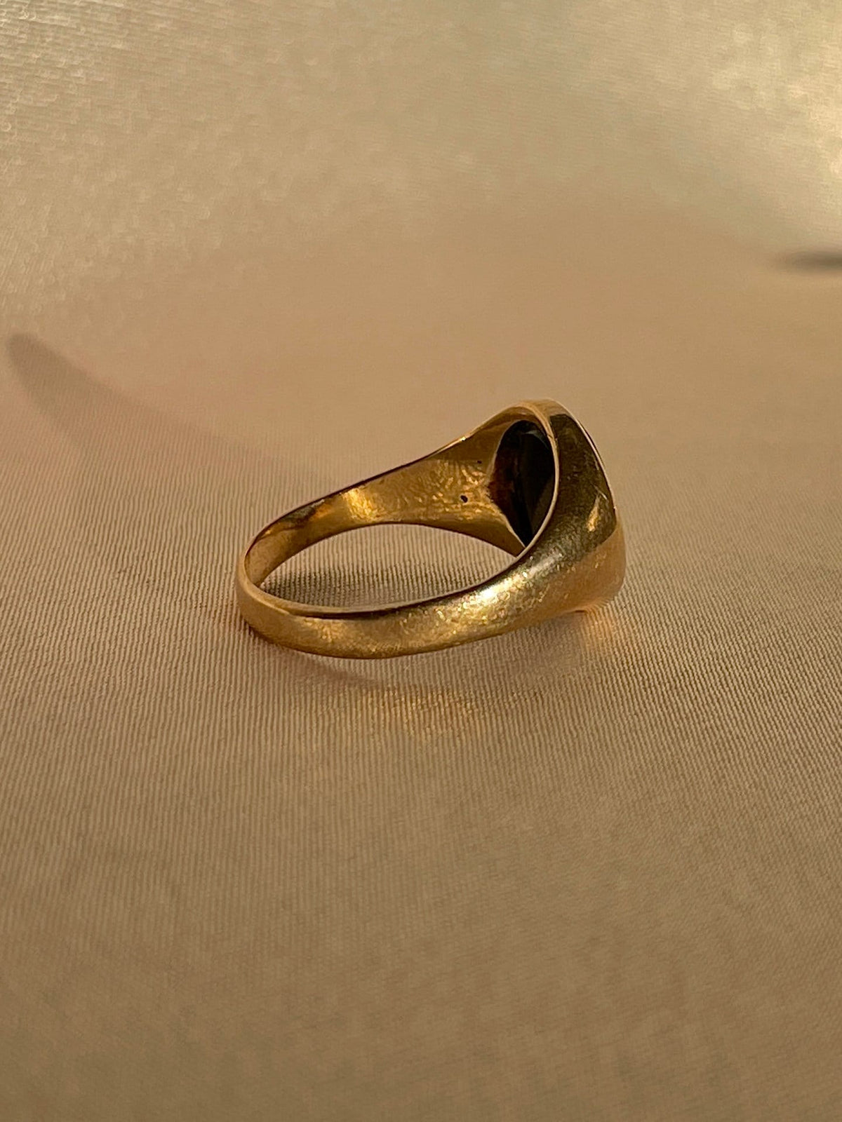 Vintage 9k Bloodstone Oval Signet Ring 1994