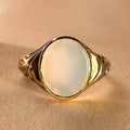 Antique 9k Chalcedony Signet Ring
