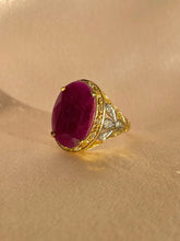 Load image into Gallery viewer, Vintage 18k Ruby Diamond Cocktail Ring 8.00 CTW
