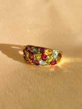 Load image into Gallery viewer, Vintage 9k Ruby Amethyst Citrine Topaz Peridot Pear Ring
