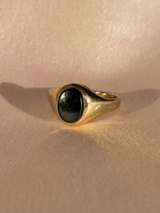 Vintage 9k Onyx Oval Signet Ring 1991