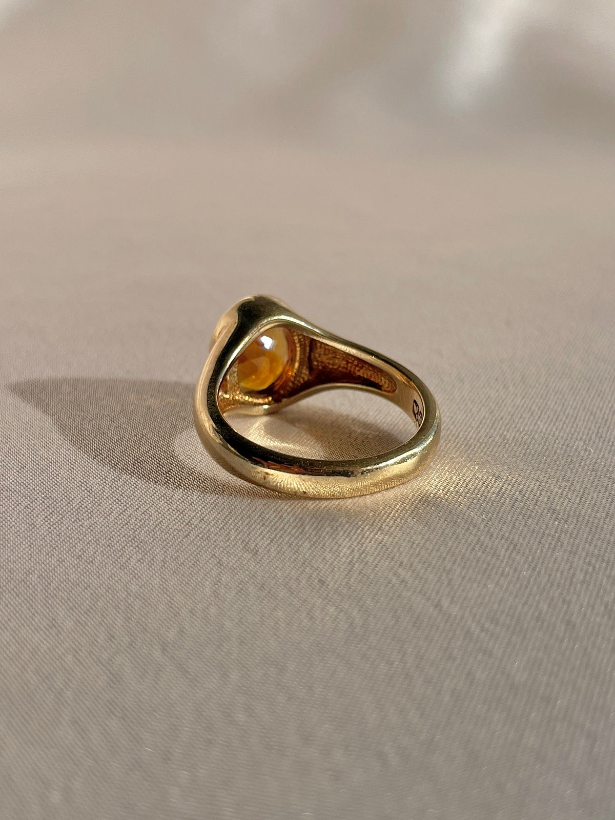 10k Citrine Bezel Signet Ring by 23carat