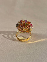 Load image into Gallery viewer, Vintage 18k Rainbow Quartz Bouquet Dress Ring
