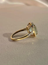 Load image into Gallery viewer, Vintage 10k Aquamarine White Topaz Diamond Ring
