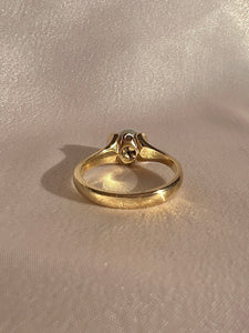 Vintage 14k Pearl Diamond Dot Ring