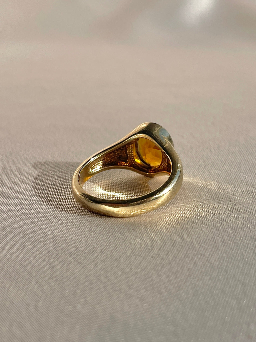 10k Citrine Bezel Signet Ring by 23carat