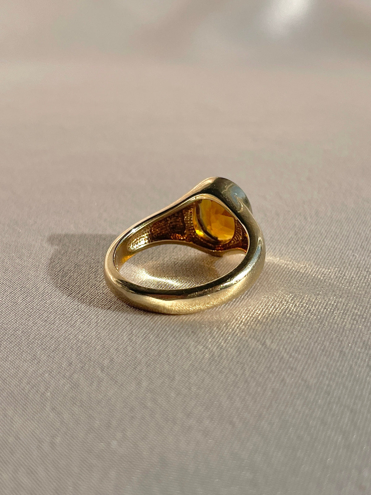 10k Citrine Bezel Signet Ring by 23carat