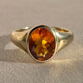 10k Citrine Bezel Signet Ring by 23carat