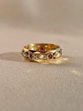 Load image into Gallery viewer, Antique 9k Garnet Pearl Eternity Marquise Square Band Ring
