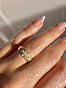 Antique 18k Pearl Marquise Ring 1881