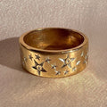 Vintage 18k Starburst Eternity Band Ring