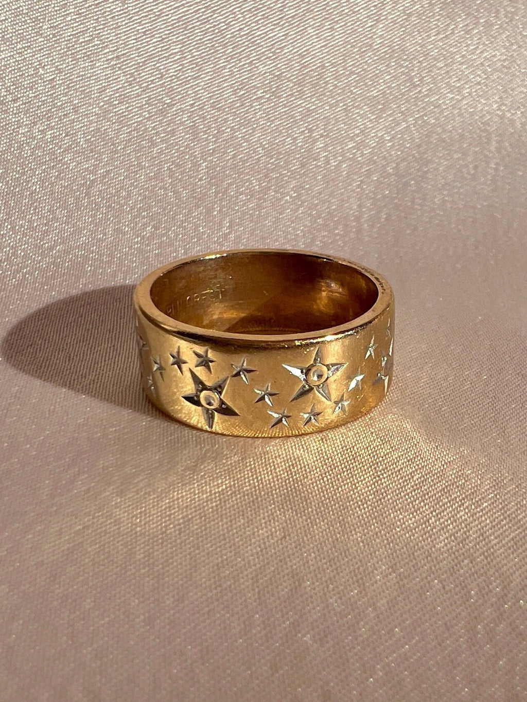 Vintage 18k Starburst Eternity Band Ring