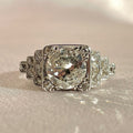 Antique Platinum Diamond Deco Engagement Ring 2.10 ct