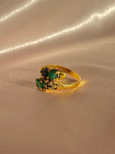 Load image into Gallery viewer, Vintage 18k Emerald Diamond Serpent Ring
