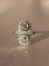 Load image into Gallery viewer, Antique Platinum Diamond Amsterdam Halo Ring 1.89CTW

