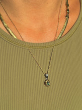 Load image into Gallery viewer, Vintage 14k White Yellow Gold Diamond Tourmaline Drop Necklace
