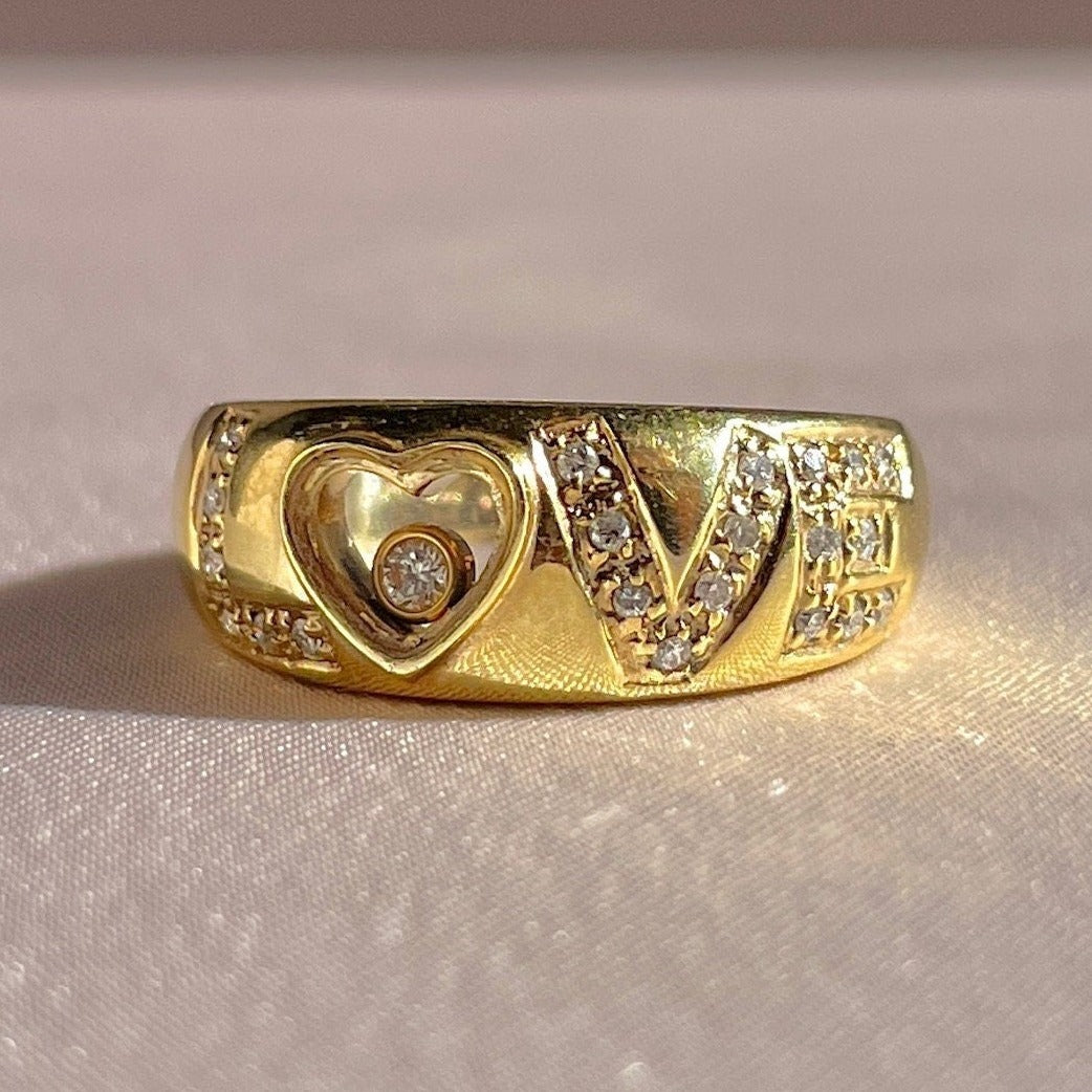 Vintage 14k Diamond LOVE Ring