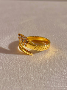 Antique 18k Diamond Serpent Wrap Ring