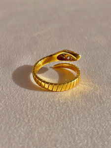 Antique 18k Diamond Serpent Wrap Ring