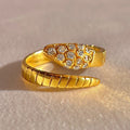 Antique 18k Diamond Serpent Wrap Ring
