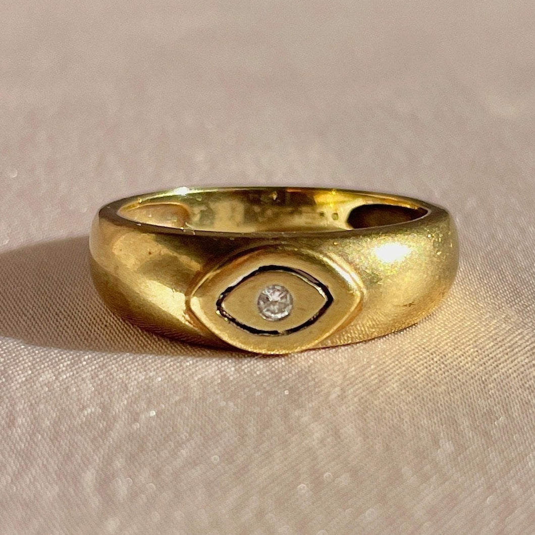 Vintage 9k Diamond Eye Ring 2000