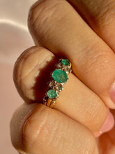 Load image into Gallery viewer, Antique 12k Emerald Diamond Boat Ring
