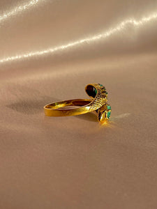 Vintage 18k Emerald Diamond Serpent Ring