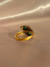 Load image into Gallery viewer, Vintage 18k Emerald Diamond Serpent Ring
