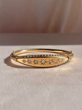 Load image into Gallery viewer, Antique 15k Rose Gold Diamond Starburst Bangle
