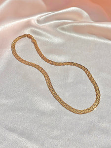 Vintage 14k Braided Herringbone Necklace