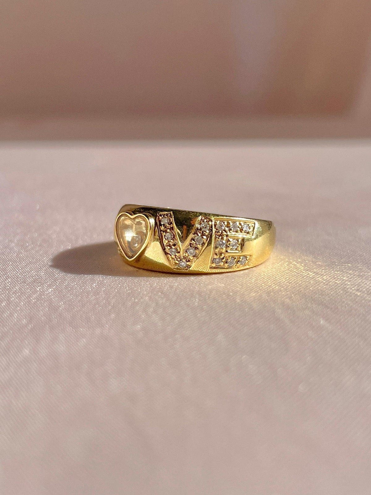 Vintage 14k Diamond LOVE Ring