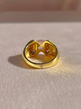 Load image into Gallery viewer, Vintage 18k Rose Quartz Baguette Diamond Ring
