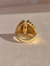 Load image into Gallery viewer, Vintage 14k Diamond Deco Fan Ring 0.40cts
