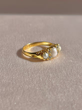Load image into Gallery viewer, Antique 18k Pearl Diamond Boat Ring 1910
