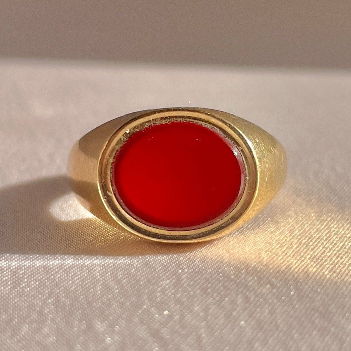 Vintage Carnelian Signet Ring 1966