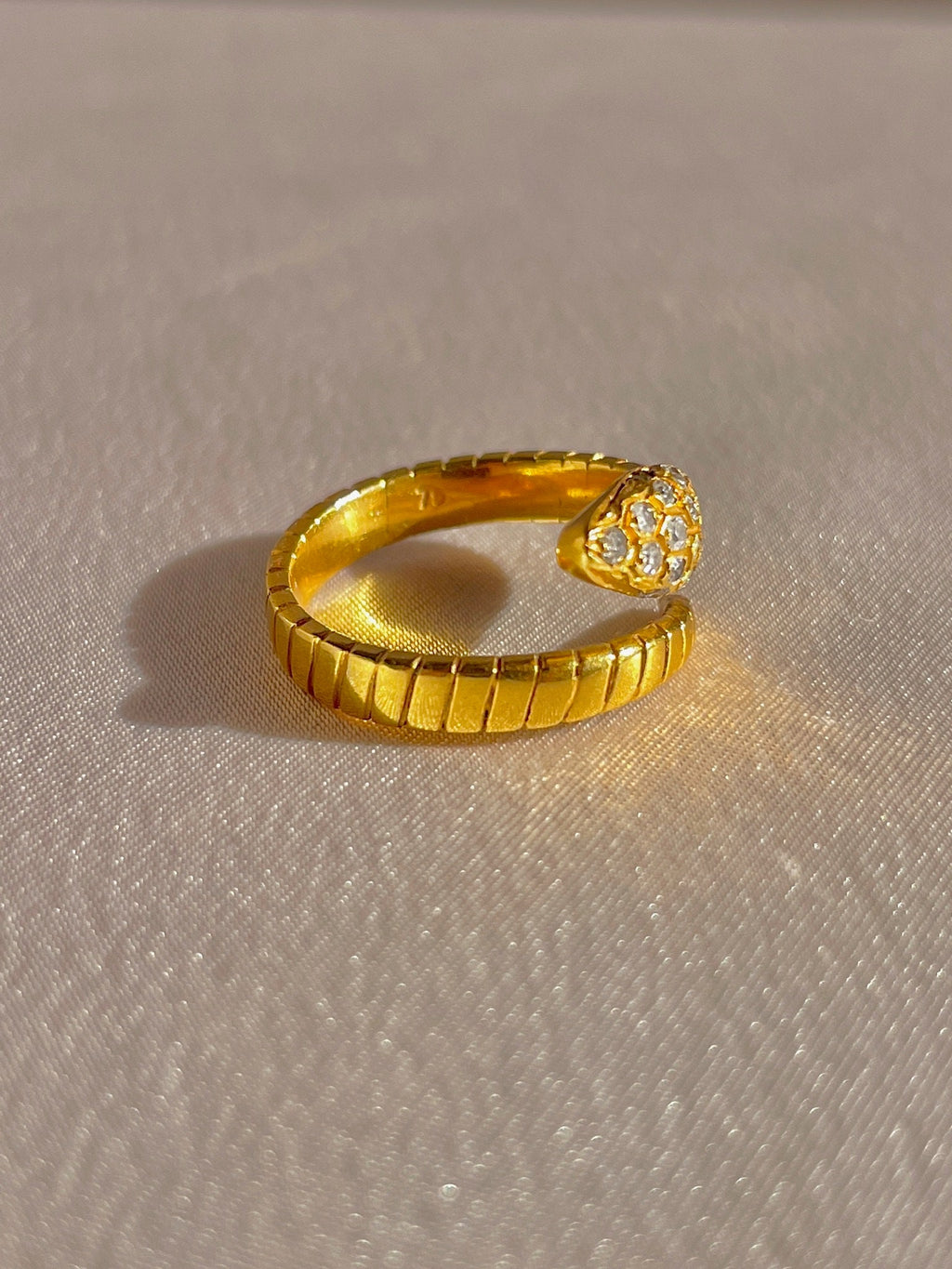 Antique 18k Diamond Serpent Wrap Ring