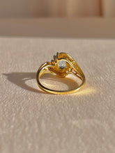 Load image into Gallery viewer, Vintage 10k Aquamarine Diamond Swirl Ring
