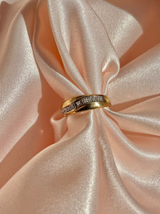 Vintage 9k Diamond Wave Band Ring